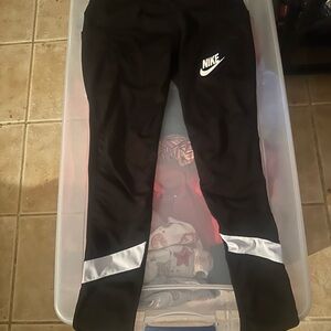 Nike Black and White Leggings with Reflective Details